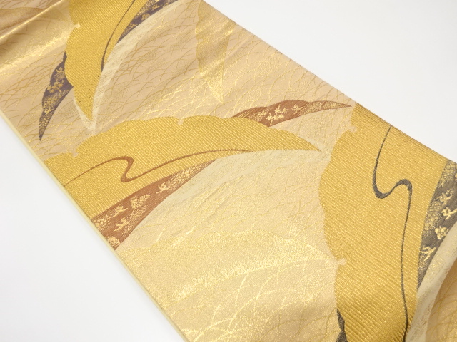 雪芝模様織り出し袋帯